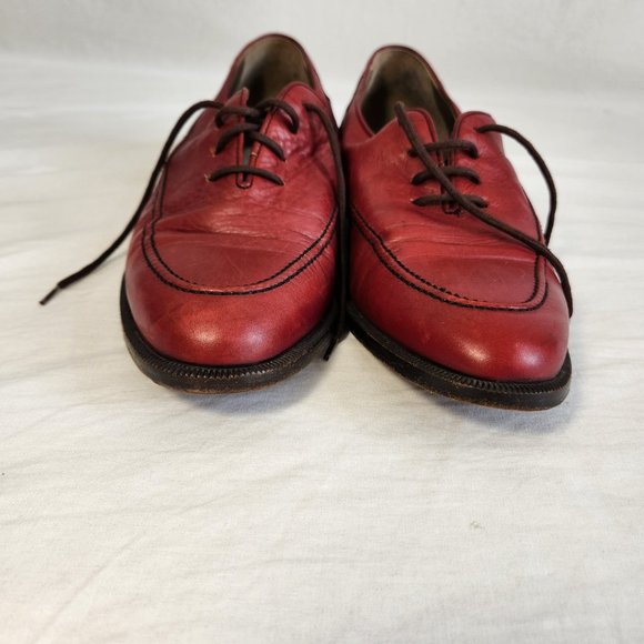 SANTONI Vintage Retro Oxfords Red Shoes Size U.K. 7.5 / U.S. 9.5 Made ITALY! - Picture 3 of 16